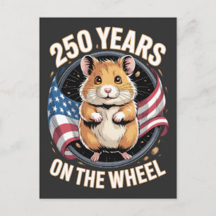 Carte Postale 250 ans sur la roue Art Hamster