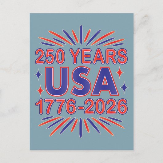 Carte Postale 250 ans USA | Semiquinentenaire 1776-2026 (Devant)