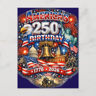 Carte Postale 250e anniversaire d'Amérique USA Patriotique
