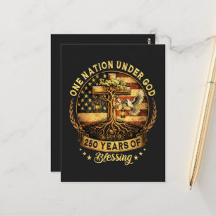 Carte Postale 250e anniversaire des États-Unis Une nation sous D