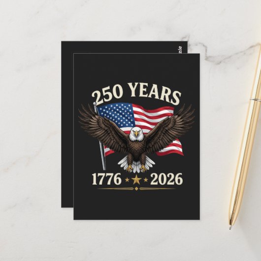 Carte Postale 250e anniversaire USA (Devant/Arrière en situation)