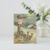 Carte Postale 25 décembre vintage Cerf (Debout devant)