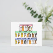Carte Postale 25 janvier Anniversaire Cute Cartoon Cats (Debout devant)