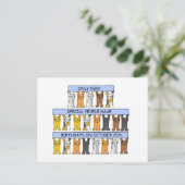 Carte Postale 25 octobre Anniversaire Cute Cartoon Cats (Debout devant)