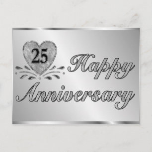 Carte postale - 25e anniversaire - Argent