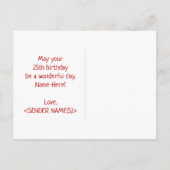 Carte Postale 25e anniversaire : Bold, amusant, simple, arc-en-c (Dos)