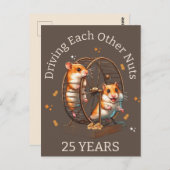 Carte Postale 25e anniversaire  hamsters à rendre les uns les au (Devant / Derrière)