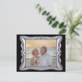 Carte Postale 25e anniversaire Mariage Antique Argent Cadre (Debout devant)