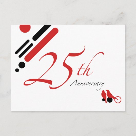 Carte Postale 25e anniversaire (oiseaux mods) (Devant)