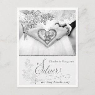 Carte Postale 25e Silver Wedding Anniversary for Couple