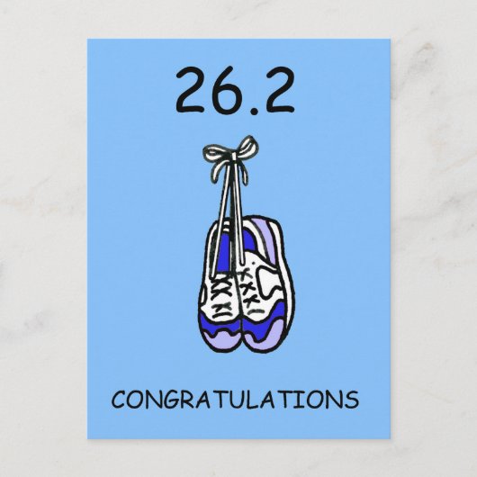 Carte Postale 26.2 Félicitations au marathon pour Lui (Devant)