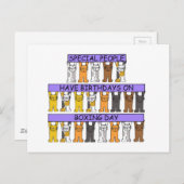 Carte Postale 26 décembre Anniversaire Cute Cartoon Cats (Devant / Derrière)