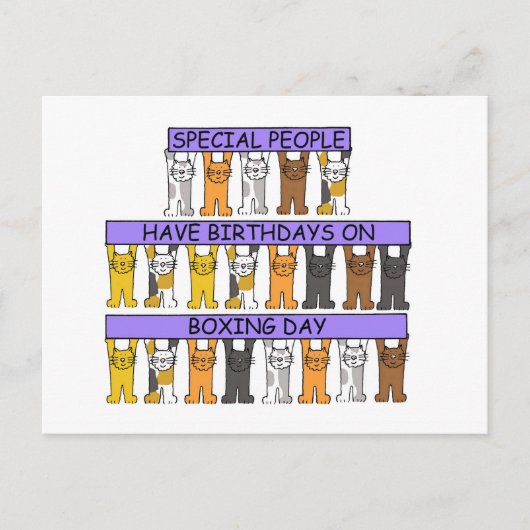 Carte Postale 26 décembre Anniversaire Cute Cartoon Cats (Devant)