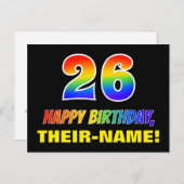 Carte Postale 26e anniversaire : Bold, amusant, simple, arc-en-c (Devant / Derrière)