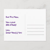 Carte Postale 26e anniversaire : Fun Hearts Motif, Arc-en-ciel 2 (Dos)