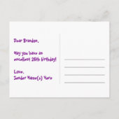 Carte Postale 26e anniversaire : Fun Stars Motif, Arc-en-ciel 26 (Dos)