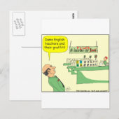 Carte Postale 278 Caricature de l'enseignant anglais en couleur (Devant / Derrière)