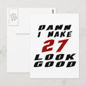 Carte Postale 27 Designs d'anniversaire (Devant / Derrière)