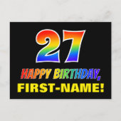 Carte Postale 27e anniversaire : Bold, amusant, simple, arc-en-c (Devant)