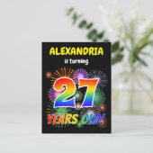 Carte Postale 27e anniversaire - Fun Fireworks, Rainbow Look "27 (Debout devant)