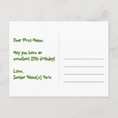 Carte Postale 27e anniversaire : Rayures roses et cœurs, Arc-en- (Dos)