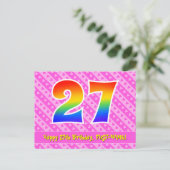 Carte Postale 27e anniversaire : Rayures roses et cœurs, Arc-en- (Debout devant)