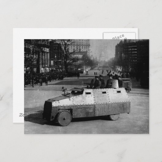 Carte Postale 27e March 1917 : The armoured vehicle squadron (Devant / Derrière)