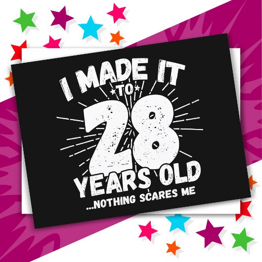 Carte Postale 28 ans sarcasm drôle 28e anniversaire