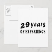 Carte Postale 29 ans d'expérience (Devant / Derrière)