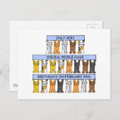 Carte Postale 29 février Cartoon Cats (Devant / Derrière)