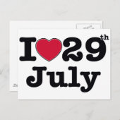 Carte Postale 29 juillet mon jour d'anniversaire (Devant / Derrière)