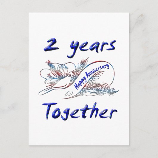 Carte Postale 2 ans ensemble (Devant)