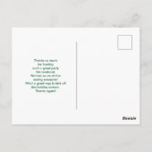 Carte Postale 2 cerfs de Noël sautants Style Rustique Merci (Dos)