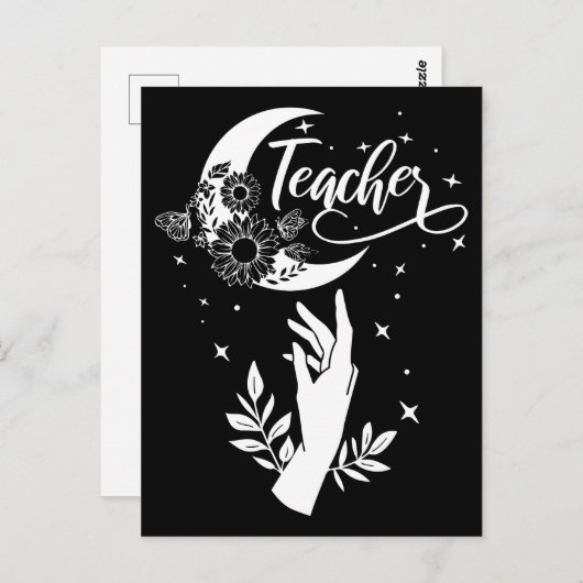 Carte Postale 2- Chemise d'enseignant inspirant, Enseignant mini (Devant / Derrière)