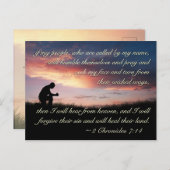 Carte Postale 2 Chroniques 7:14 Verset biblique Si Mon Peuple Pr (Devant / Derrière)