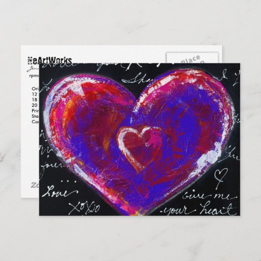 Carte Postale 2 Coeurs" (Devant / Derrière)