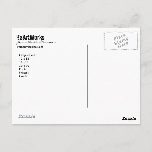 Carte Postale 2 Coeurs" (Dos)