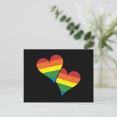 Carte Postale 2 Coeurs arc-en-ciel (Debout devant)