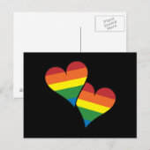 Carte Postale 2 Coeurs arc-en-ciel (Devant / Derrière)