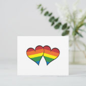 Carte Postale 2 Coeurs arc-en-ciel (Debout devant)