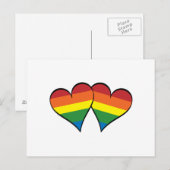 Carte Postale 2 Coeurs arc-en-ciel (Devant / Derrière)