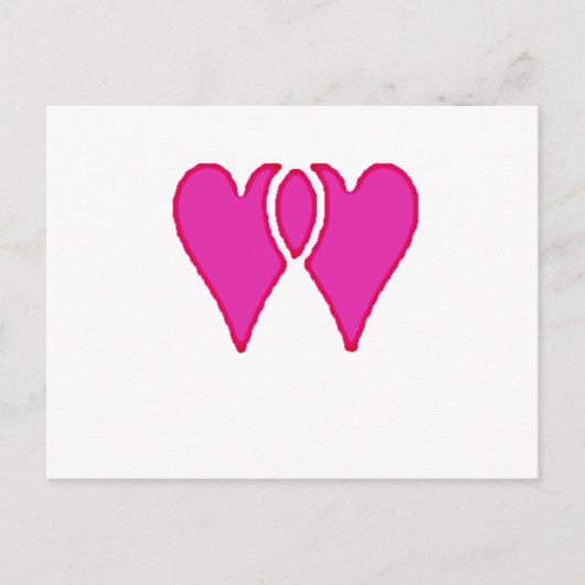 Carte Postale 2 Coeurs ensemble Amour RB Modèle (Devant)