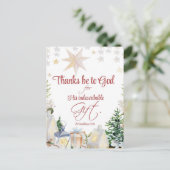 Carte Postale 2 Cor 9:15 Merci à Dieu Noël Hiver Bible (Debout devant)