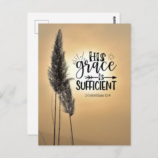 Carte Postale 2 Corinthiens 12:9 Sa grâce suffit (Devant / Derrière)