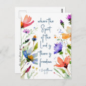 Carte Postale 2 Corinthiens 3:17 Liberté Bible Verse (Devant / Derrière)