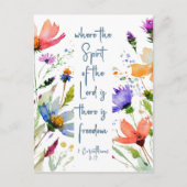 Carte Postale 2 Corinthiens 3:17 Liberté Bible Verse (Devant)