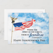 Carte Postale 2 Corinthiens 3:17 Liberté, Jour de l'Indépendance (Devant / Derrière)