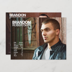 Carte Postale 2 Côté 3 Modèle photo Acteur promotionnel