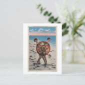 Carte Postale 2 femmes bronzantes et parapluie asiatique, Florid (Debout devant)