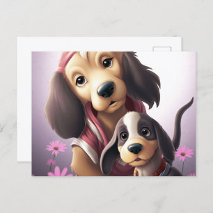 Carte Postale 2 Jolie Chien